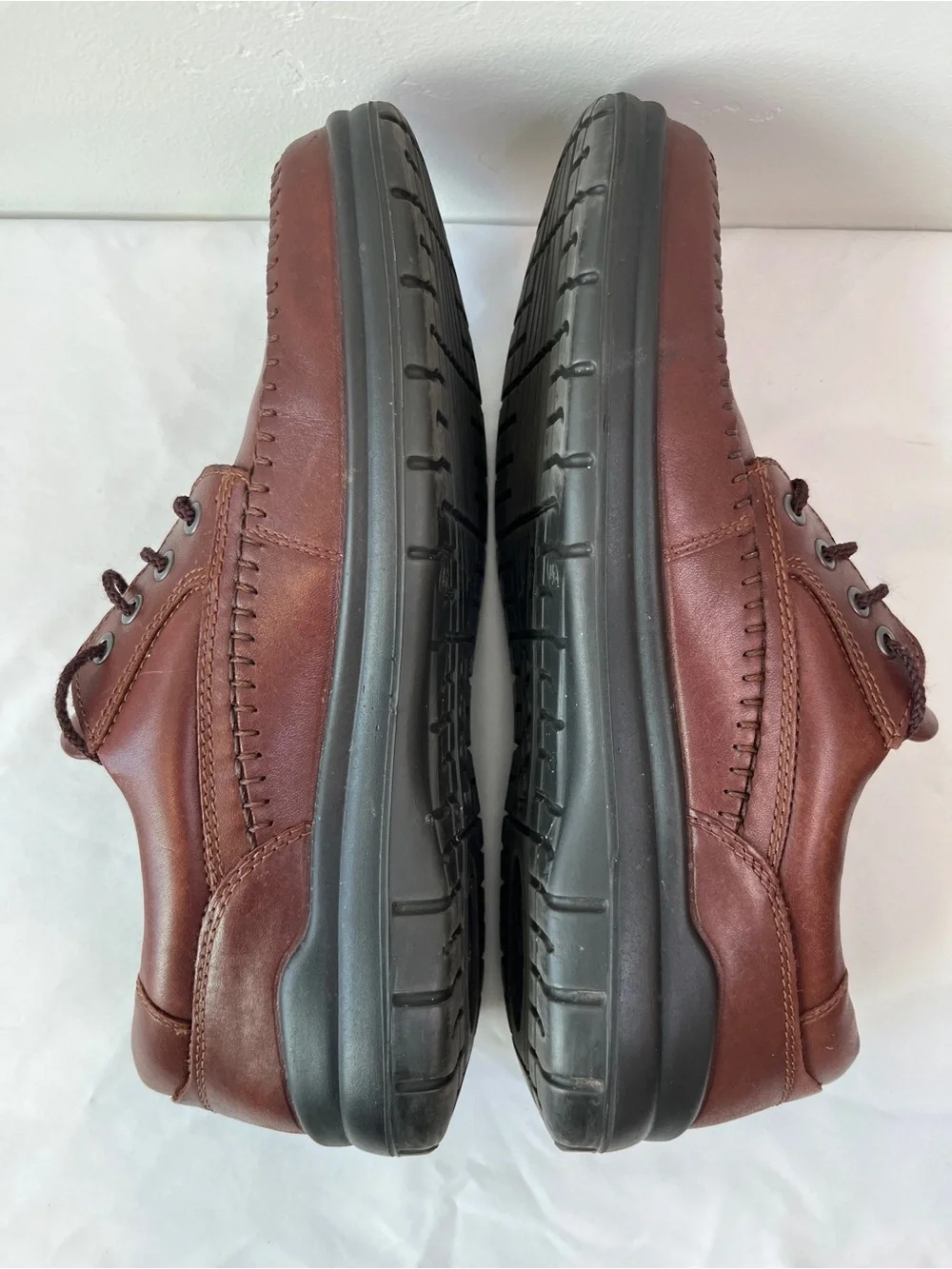 ECCO Seawalker Brown Leather Moc Toe Oxford Comfort Shoes Mens EU 46 US 12